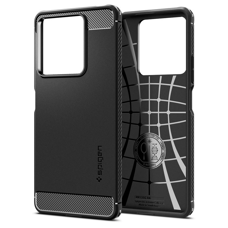 Husa Spigen Rugged Armor compatibila cu Xiaomi Redmi Note 13 5G Black (Ingredi, ACS07665) by www.silkase.ro